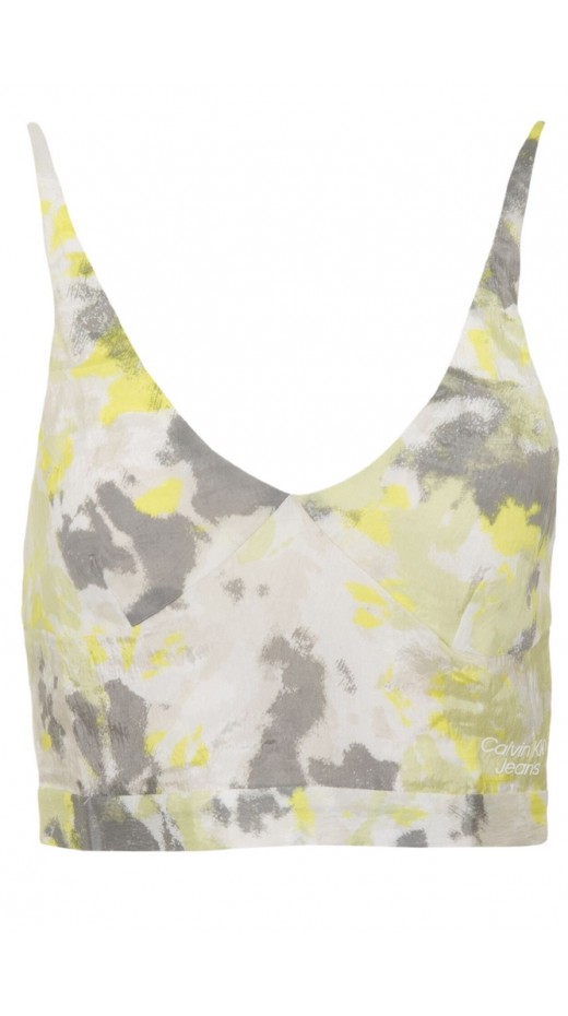 CALVIN KLEIN JEANS GLAZED FABRIC TANK TOP ΜΠΛΟΥΖΑ ΓΥΝΑΙΚΕΙΑ MULTI