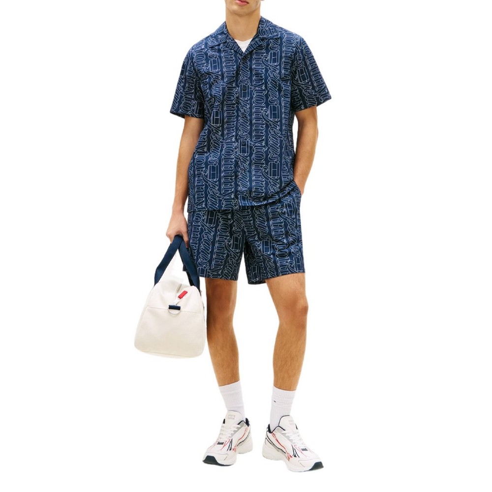 TOMMY JEANS REG AOP CAMP SHIRT EXT ΠΟΥΚΑΜΙΣΟ ΑΝΔΡΙΚΟ NAVY