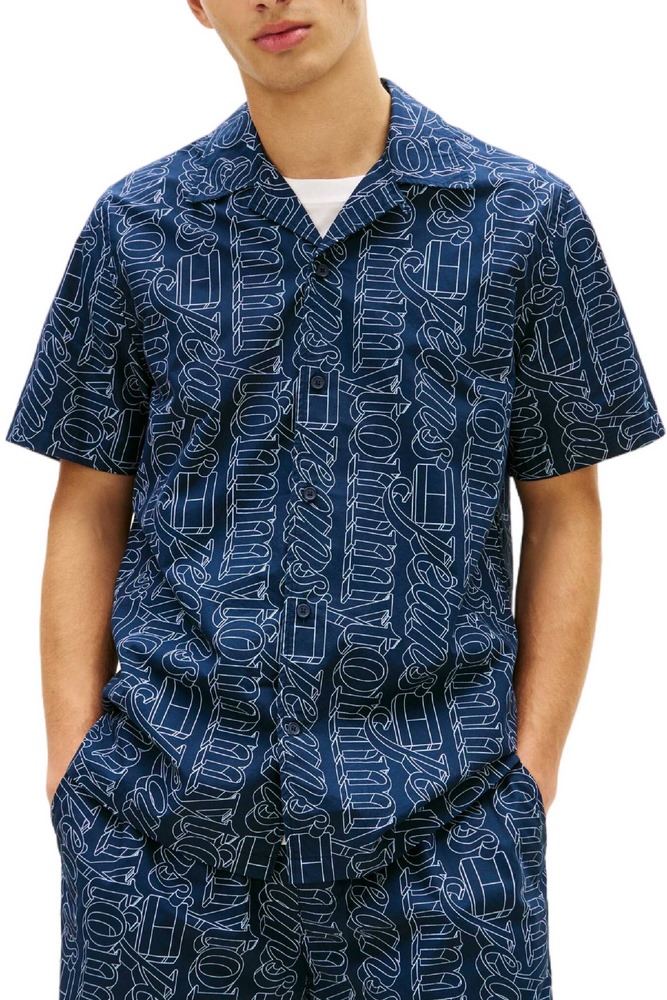 TOMMY JEANS REG AOP CAMP SHIRT EXT ΠΟΥΚΑΜΙΣΟ ΑΝΔΡΙΚΟ NAVY