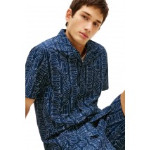 TOMMY JEANS REG AOP CAMP SHIRT EXT ΠΟΥΚΑΜΙΣΟ ΑΝΔΡΙΚΟ NAVY