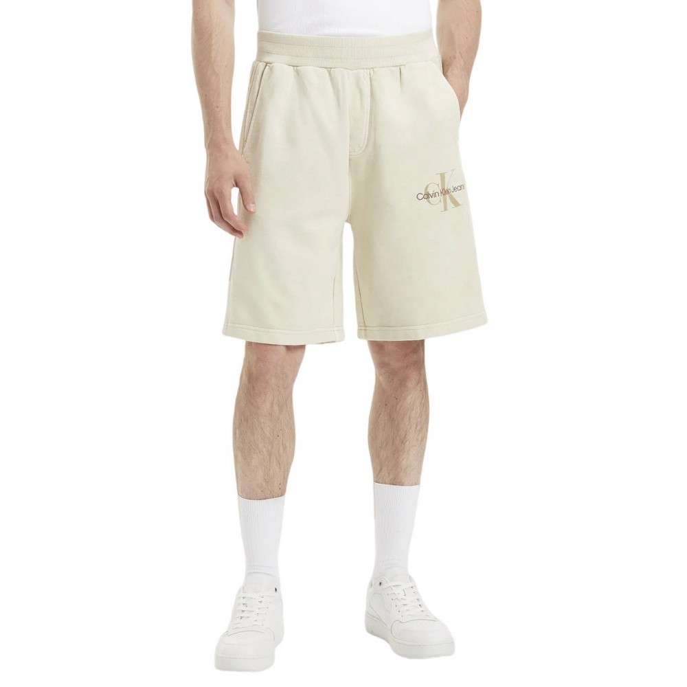 CALVIN KLEIN JEANS MONOLOGO MINERAL DYE HWK SHORT ΑΝΔΡΙΚΟ BEIGE