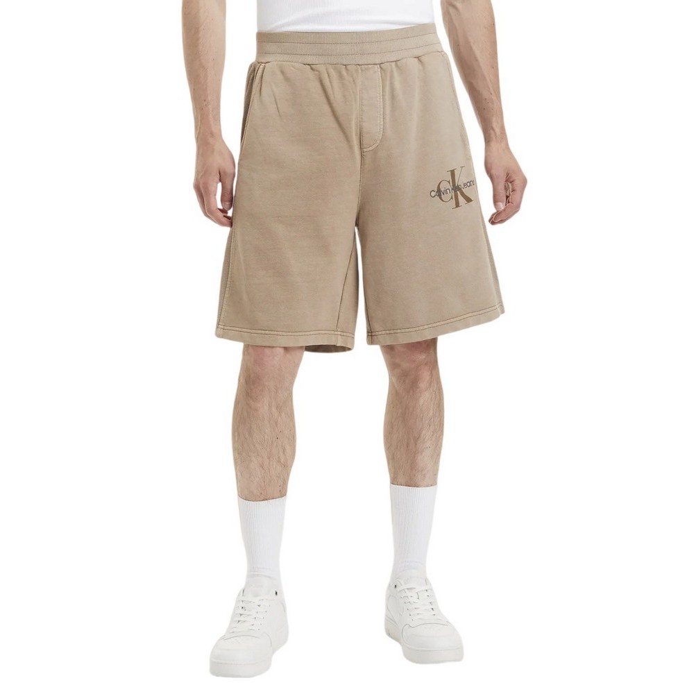 CALVIN KLEIN JEANS MONOLOGO MINERAL DYE HWK SHORT ΑΝΔΡΙΚΟ COFFEE