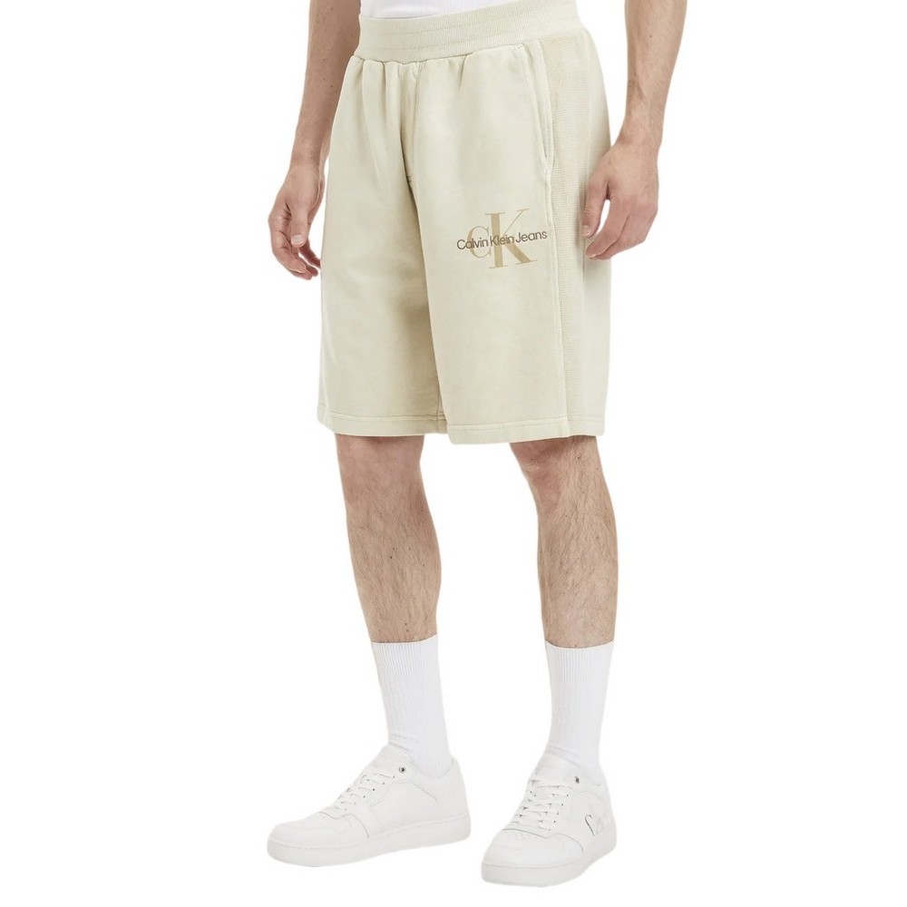 CALVIN KLEIN JEANS MONOLOGO MINERAL DYE HWK SHORT ΑΝΔΡΙΚΟ BEIGE