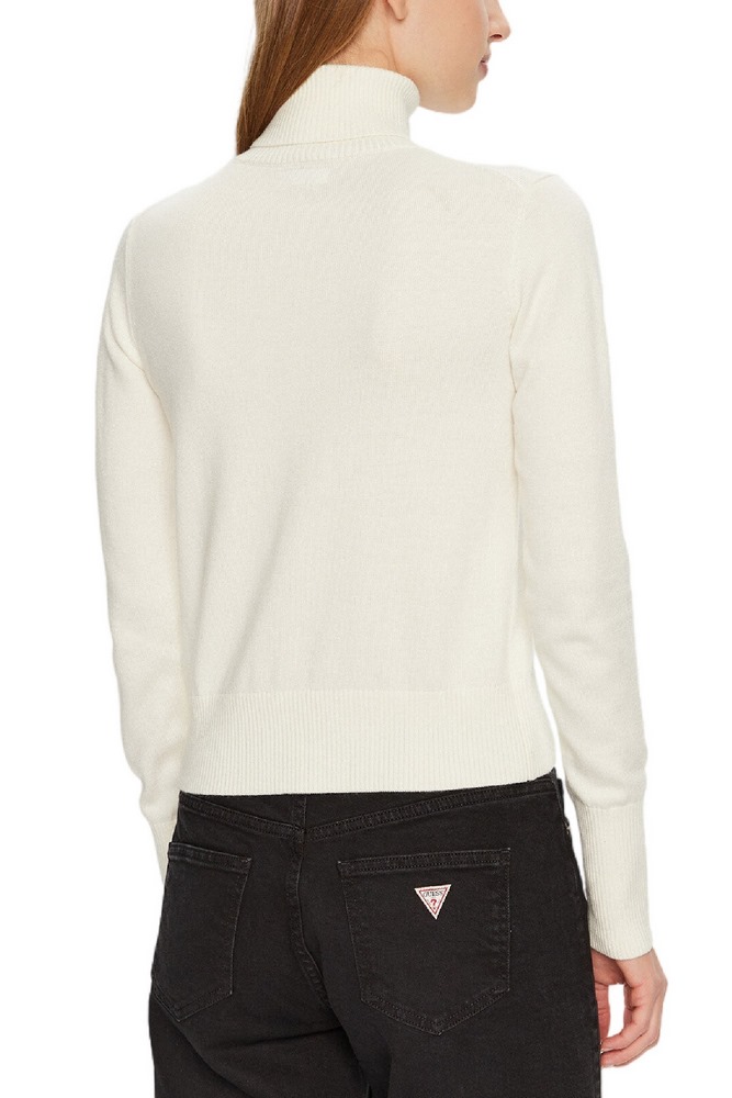 GUESS JEANS EMB SWTR ΜΠΛΟΥΖΑ ΠΛΕΚΤΗ  ΓΥΝΑΙΚΕΙΑ OFF WHITE