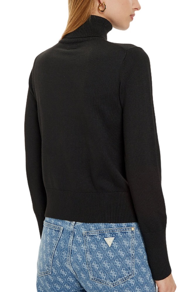 GUESS JEANS EMB SWTR ΜΠΛΟΥΖΑ ΠΛΕΚΤΗ  ΓΥΝΑΙΚΕΙΑ BLACK