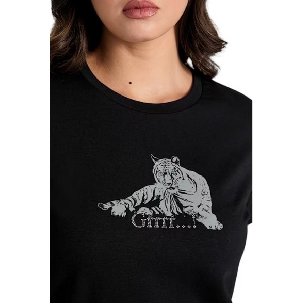 GUESS GRRRR R5 T-SHIRT ΜΠΛΟΥΖΑ ΓΥΝΑΙΚΕΙΑ BLACK