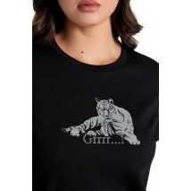 GUESS GRRRR R5 T-SHIRT ΜΠΛΟΥΖΑ ΓΥΝΑΙΚΕΙΑ BLACK