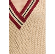 GUESS STRIPED VN CABLE LINA SWTR ΜΠΛΟΥΖΑ ΠΛΕΚΤΗ ΓΥΝΑΙΚΕΙΑ BEIGE