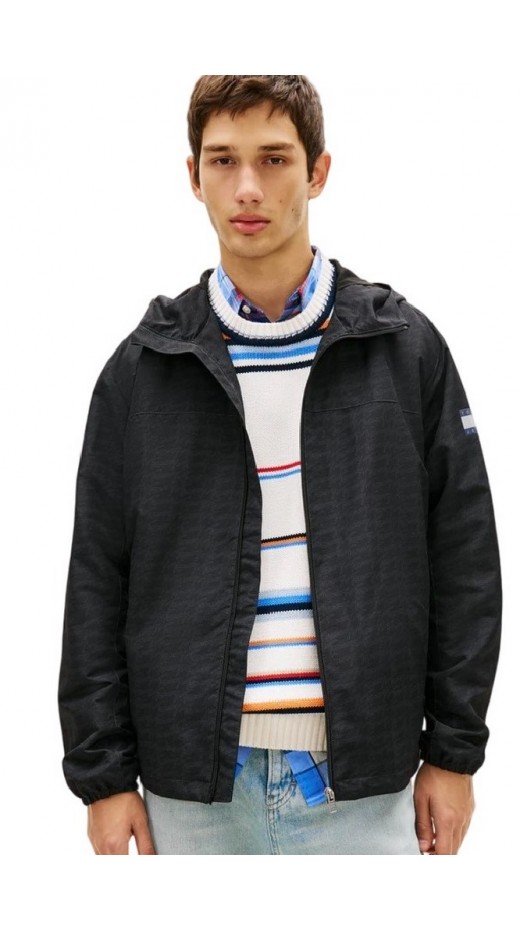 TOMMY JEANS AOP PACKABLE WINDBREAKER ΜΠΟΥΦΑΝ ΑΝΔΡΙΚΟ BLACK