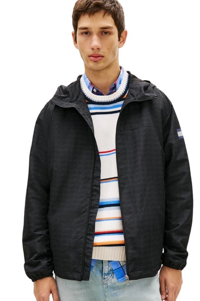 TOMMY JEANS AOP PACKABLE WINDBREAKER ΜΠΟΥΦΑΝ ΑΝΔΡΙΚΟ BLACK