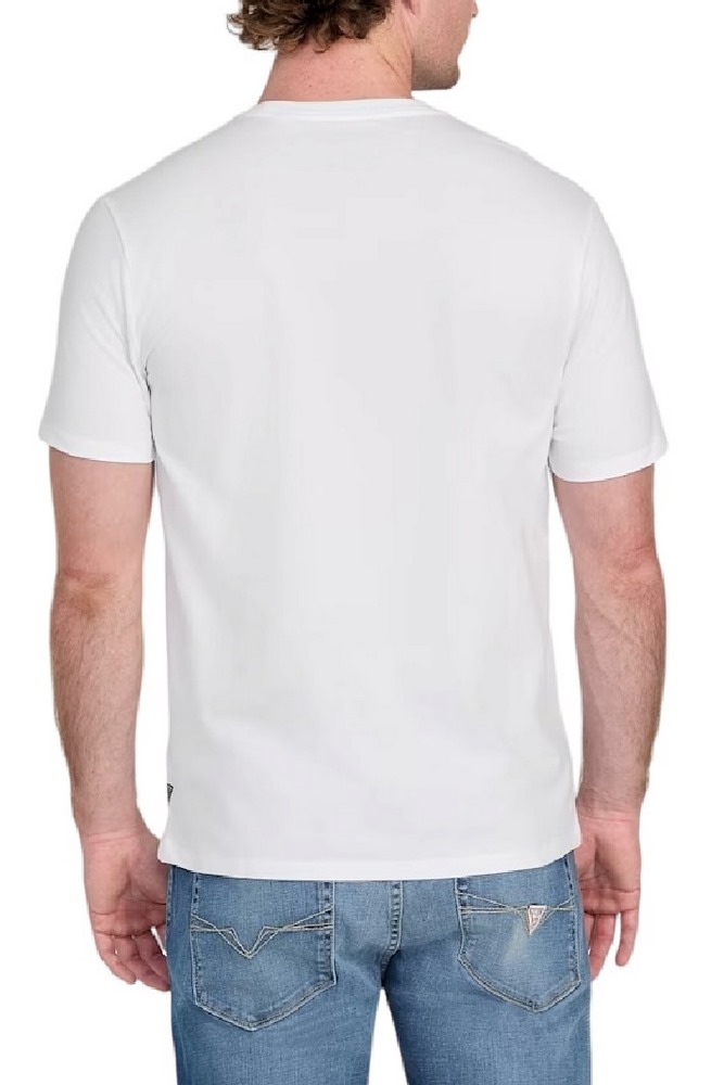 GUESS EMBOSSED LOGO TEE T-SHIRT ΜΠΛΟΥΖΑ ΑΝΔΡΙΚΗ WHITE