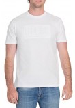 GUESS EMBOSSED LOGO TEE T-SHIRT ΜΠΛΟΥΖΑ ΑΝΔΡΙΚΗ WHITE
