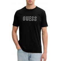 GUESS EMBOSSED LOGO TEE T-SHIRT ΜΠΛΟΥΖΑ ΑΝΔΡΙΚΗ BLACK