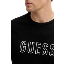GUESS EMBOSSED LOGO TEE T-SHIRT ΜΠΛΟΥΖΑ ΑΝΔΡΙΚΗ BLACK
