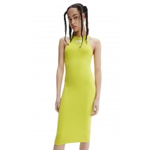 CALVIN KLEIN JEANS ACID WASH RIB TANK DRESS ΦΟΡΕΜΑ ΓΥΝΑΙΚΕΙΟ LIME