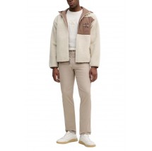 CALVIN KLEIN JEANS SHERPA FUNNEL NECK FULL ZIP HOOD ΜΠΟΥΦΑΝ ΑΝΔΡΙΚΟ ECRU