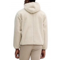 CALVIN KLEIN JEANS SHERPA FUNNEL NECK FULL ZIP HOOD ΜΠΟΥΦΑΝ ΑΝΔΡΙΚΟ ECRU