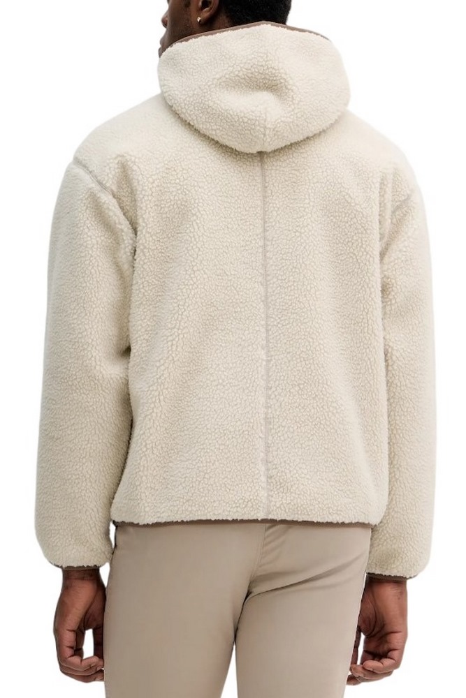 CALVIN KLEIN JEANS SHERPA FUNNEL NECK FULL ZIP HOOD ΜΠΟΥΦΑΝ ΑΝΔΡΙΚΟ ECRU