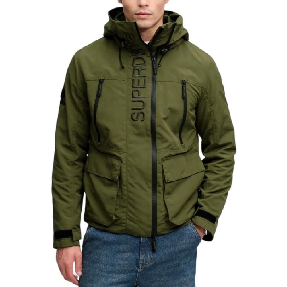 SUPERDRY HOOD ULTIMATE EMB WINBREAKER ΜΠΟΥΦΑΝ ΑΝΔΡΙΚΟ KHAKI