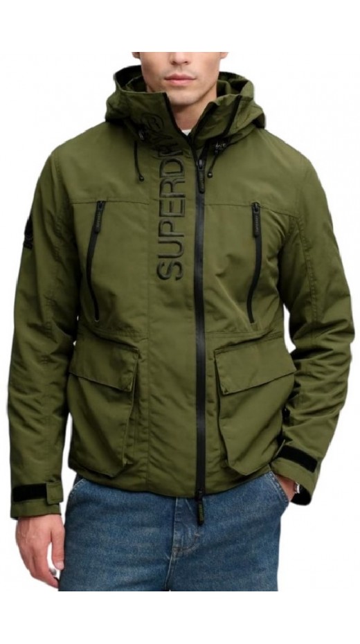 SUPERDRY HOOD ULTIMATE EMB WINBREAKER ΜΠΟΥΦΑΝ ΑΝΔΡΙΚΟ KHAKI