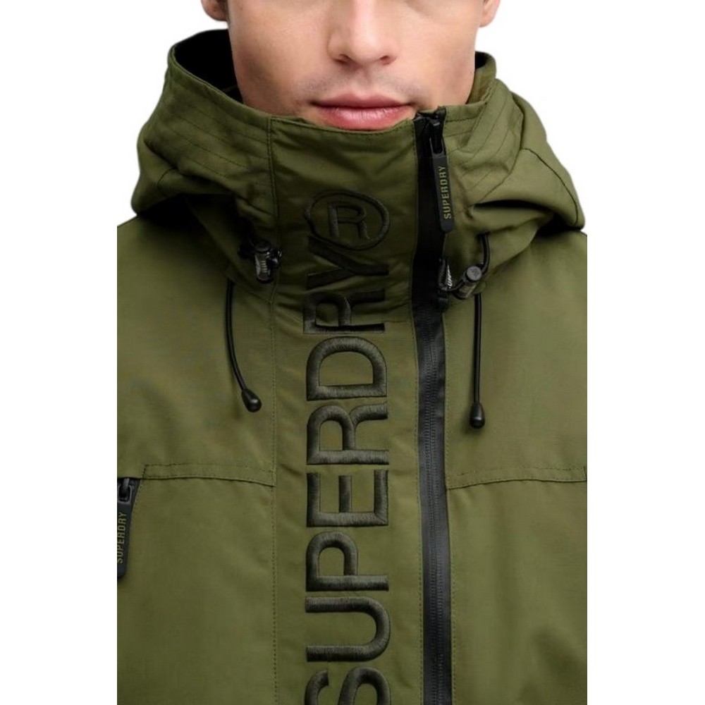 SUPERDRY HOOD ULTIMATE EMB WINBREAKER ΜΠΟΥΦΑΝ ΑΝΔΡΙΚΟ KHAKI