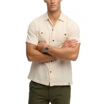 SUPERDRY D2 STUD MERCHANT TEXTURED S/S SHIRT ΠΟΥΚΑΜΙΣΟ ΑΝΔΡΙΚΟ BEIGE
