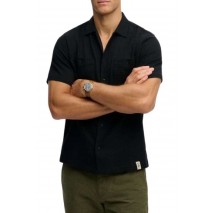 SUPERDRY D2 STUD MERCHANT TEXTURED S/S SHIRT ΠΟΥΚΑΜΙΣΟ ΑΝΔΡΙΚΟ BLACK