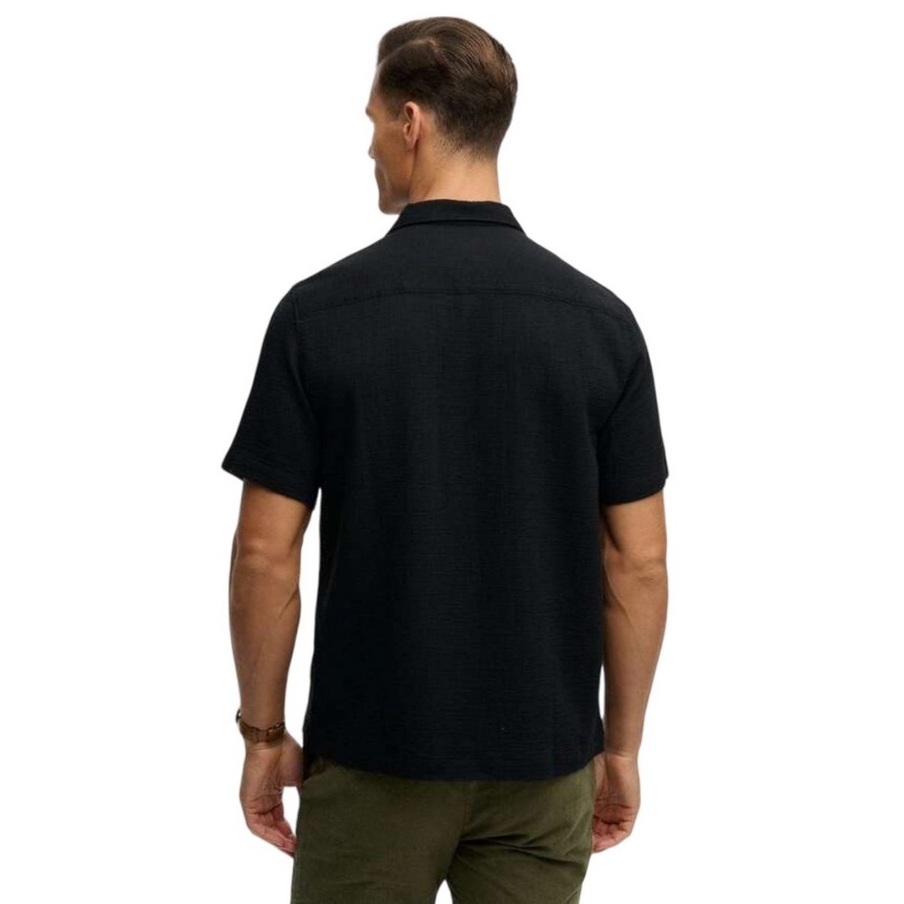 SUPERDRY D2 STUD MERCHANT TEXTURED S/S SHIRT ΠΟΥΚΑΜΙΣΟ ΑΝΔΡΙΚΟ BLACK