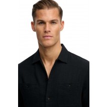 SUPERDRY D2 STUD MERCHANT TEXTURED S/S SHIRT ΠΟΥΚΑΜΙΣΟ ΑΝΔΡΙΚΟ BLACK