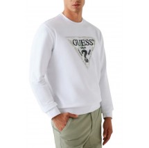GUESS TRIANGLE CN SWEATSHIRT ΦΟΥΤΕΡ ΑΝΔΡΙΚΟ WHITE