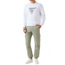 GUESS TRIANGLE CN SWEATSHIRT ΦΟΥΤΕΡ ΑΝΔΡΙΚΟ WHITE