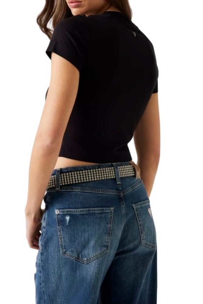GUESS BASIC MINI LOGO T-SHIRT ΜΠΛΟΥΖΑ ΓΥΝΑΙΚΕΙΑ BLACK