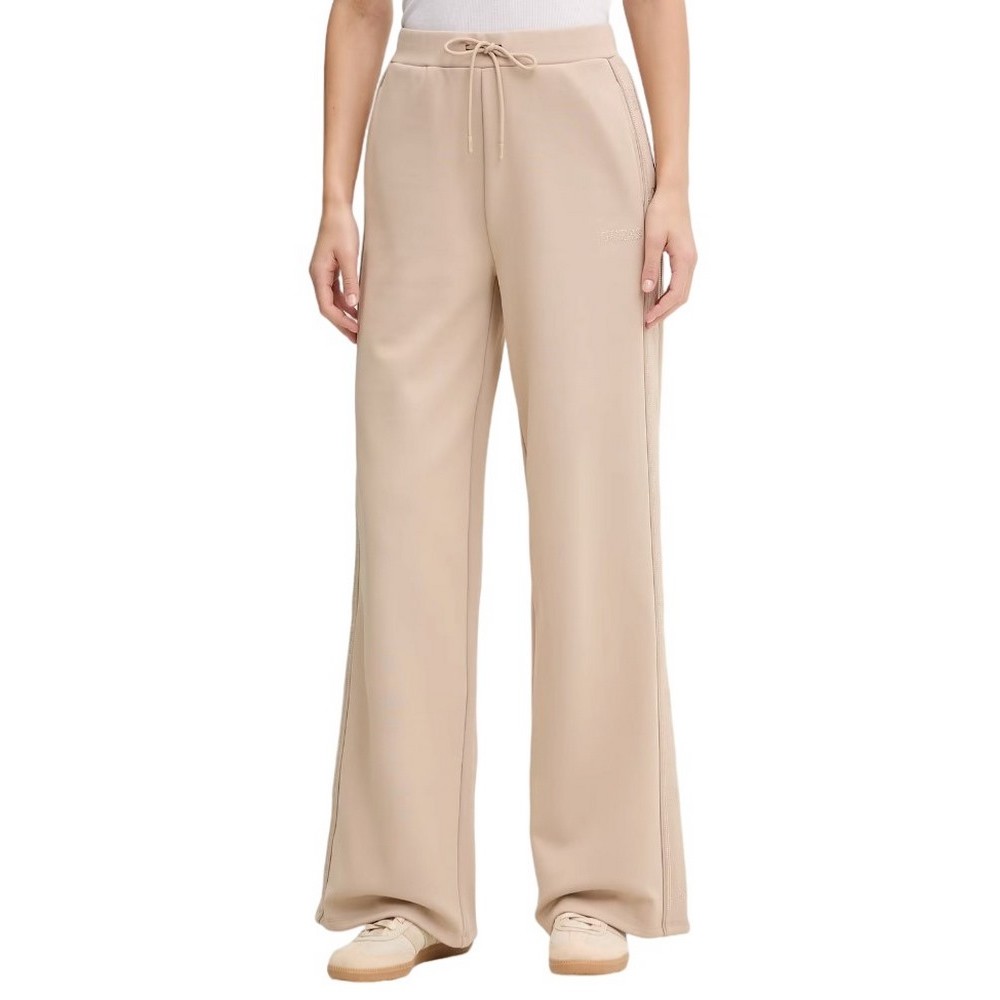 GUESS OCTAVIA WIDE LEG PANTS ΦΟΡΜΑ ΓΥΝΑΙΚΕΙΑ LIGHT BEIGE