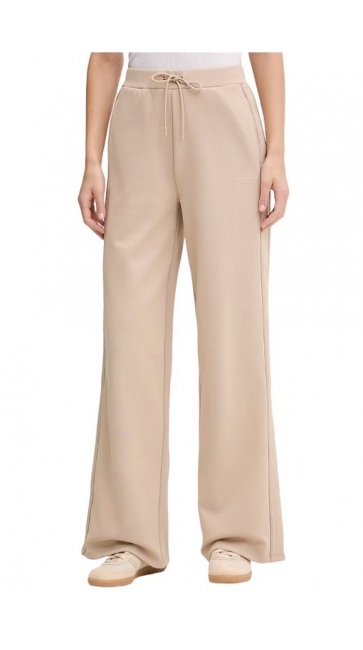 GUESS OCTAVIA WIDE LEG PANTS ΦΟΡΜΑ ΓΥΝΑΙΚΕΙΑ LIGHT BEIGE