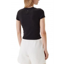 TOMMY JEANS  SLIM SH TOMMY NY RIB TEE T-SHIRT ΜΠΛΟΥΖΑ ΓΥΝΑΙΚΕΙΑ BLACK