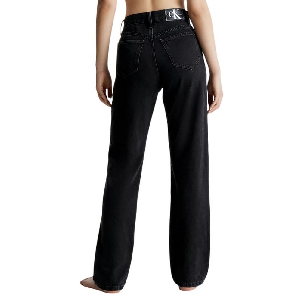 CALVIN KLEIN JEANS HIGH RISE STRAIGHT ΠΑΝΤΕΛΟΝΙ ΓΥΝΑΙΚΕΙΟ BLACK