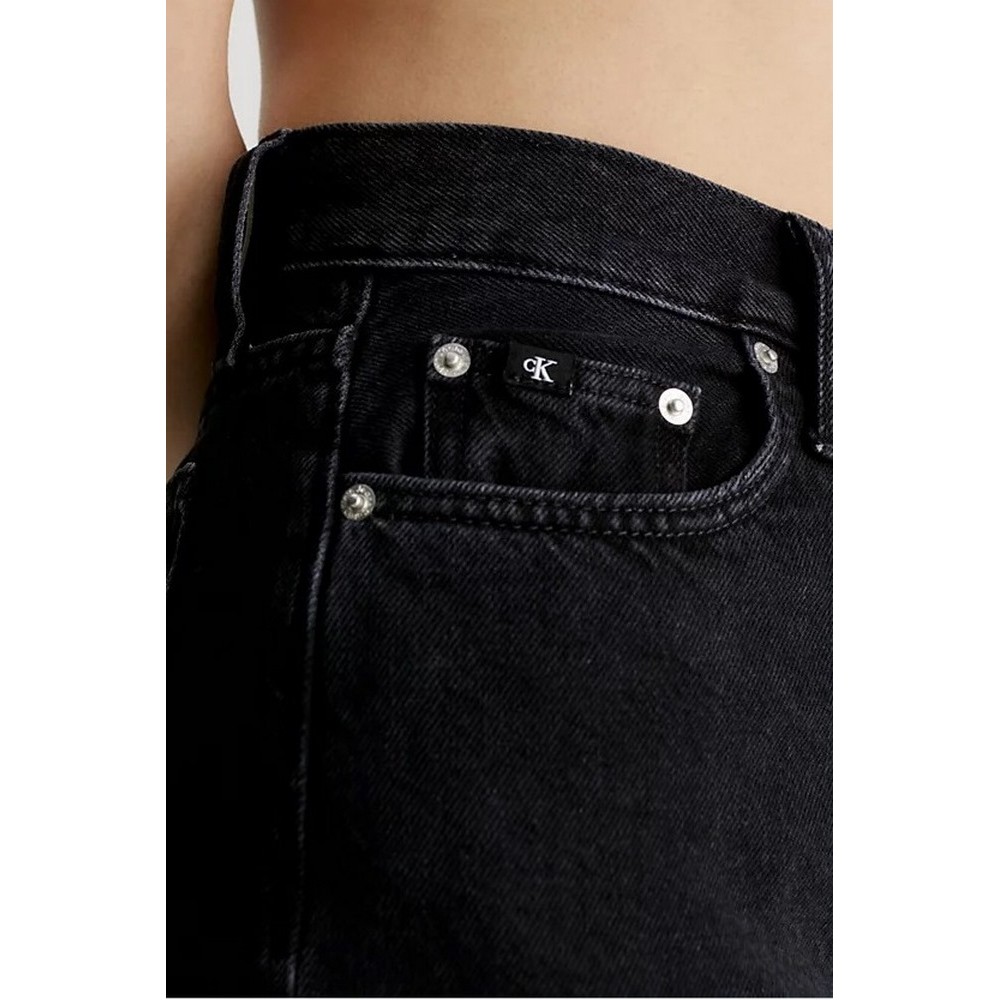 CALVIN KLEIN JEANS HIGH RISE STRAIGHT ΠΑΝΤΕΛΟΝΙ ΓΥΝΑΙΚΕΙΟ BLACK