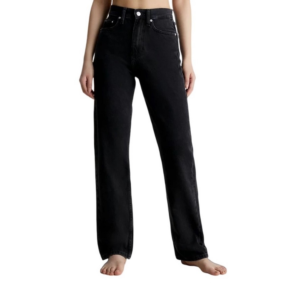 CALVIN KLEIN JEANS HIGH RISE STRAIGHT ΠΑΝΤΕΛΟΝΙ ΓΥΝΑΙΚΕΙΟ BLACK