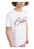 T-SHIRT PRINTED LOGO ΑΝΔΡΙΚΟ VERSACE JEANS COUTURE WHITE