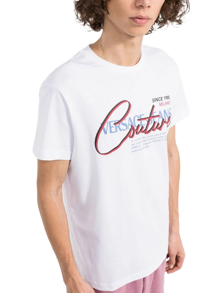 T-SHIRT PRINTED LOGO ΑΝΔΡΙΚΟ VERSACE JEANS COUTURE WHITE