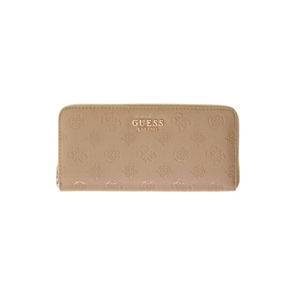 GUESS ELLA LOGO SLG LRG ZIP AROUND ΠΟΡΤΟΦΟΛΙ ΓΥΝΑΙΚΕΙΟ BEIGE
