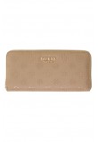 GUESS ELLA LOGO SLG LRG ZIP AROUND ΠΟΡΤΟΦΟΛΙ ΓΥΝΑΙΚΕΙΟ BEIGE