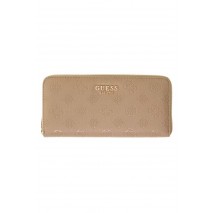 GUESS ELLA LOGO SLG LRG ZIP AROUND ΠΟΡΤΟΦΟΛΙ ΓΥΝΑΙΚΕΙΟ BEIGE