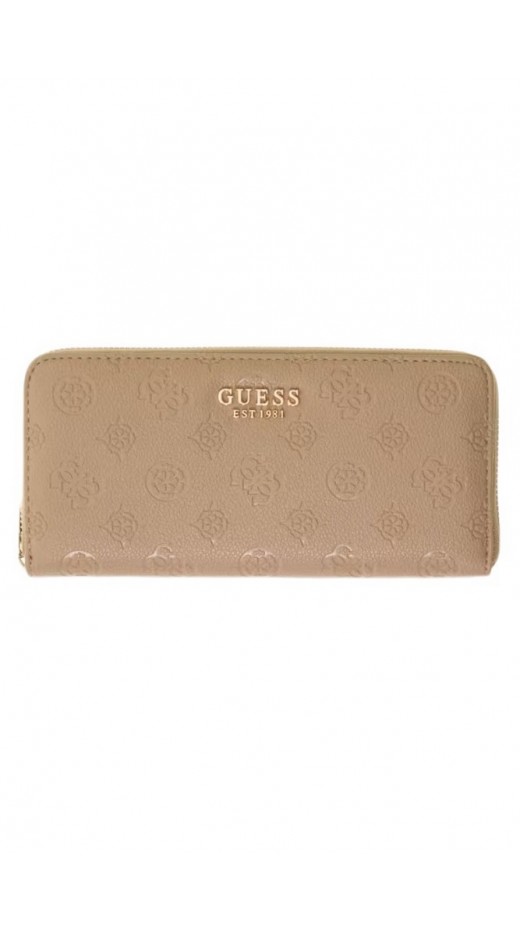 GUESS ELLA LOGO SLG LRG ZIP AROUND ΠΟΡΤΟΦΟΛΙ ΓΥΝΑΙΚΕΙΟ BEIGE