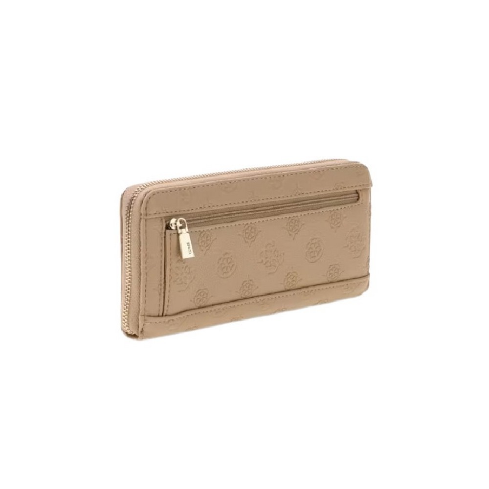 GUESS ELLA LOGO SLG LRG ZIP AROUND ΠΟΡΤΟΦΟΛΙ ΓΥΝΑΙΚΕΙΟ BEIGE
