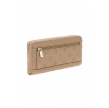 GUESS ELLA LOGO SLG LRG ZIP AROUND ΠΟΡΤΟΦΟΛΙ ΓΥΝΑΙΚΕΙΟ BEIGE