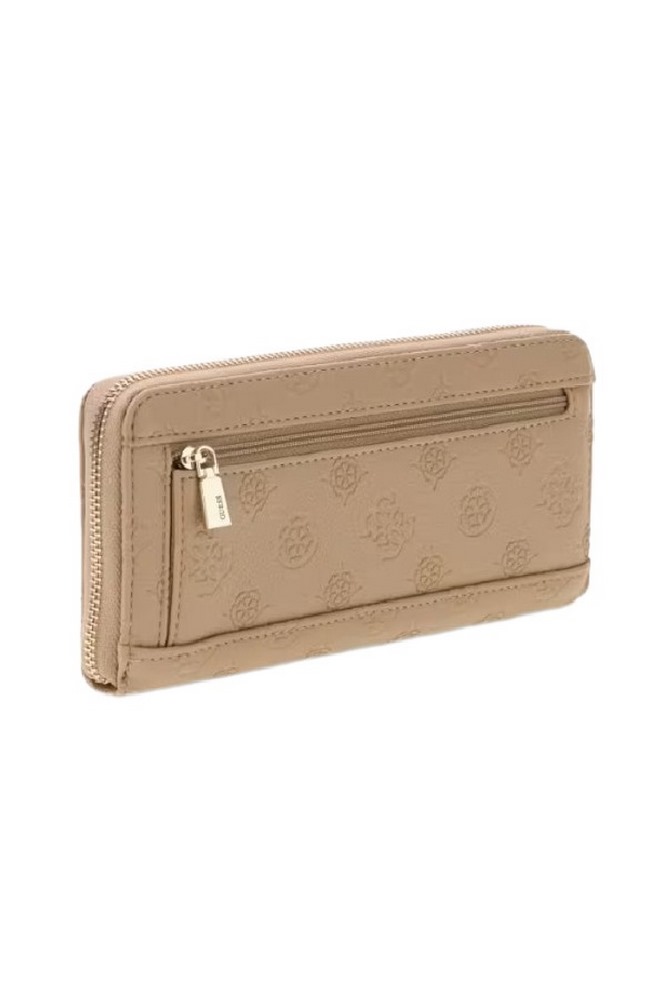 GUESS ELLA LOGO SLG LRG ZIP AROUND ΠΟΡΤΟΦΟΛΙ ΓΥΝΑΙΚΕΙΟ BEIGE