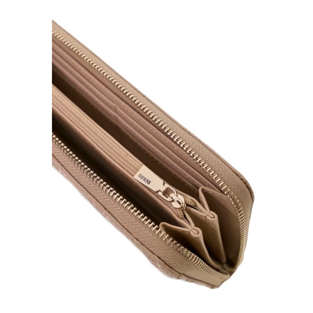 GUESS ELLA LOGO SLG LRG ZIP AROUND ΠΟΡΤΟΦΟΛΙ ΓΥΝΑΙΚΕΙΟ BEIGE