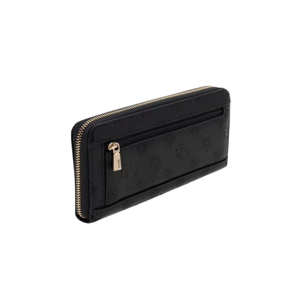 GUESS ELLA LOGO SLG LRG ZIP AROUND ΠΟΡΤΟΦΟΛΙ ΓΥΝΑΙΚΕΙΟ BLACK