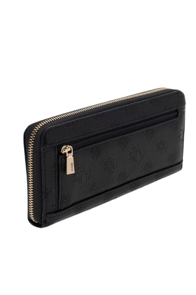 GUESS ELLA LOGO SLG LRG ZIP AROUND ΠΟΡΤΟΦΟΛΙ ΓΥΝΑΙΚΕΙΟ BLACK